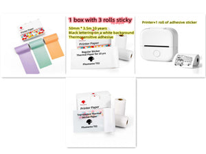 Portable Mini Thermal Label Printer Home Photo Printer Student Wrong Question Printer Bluetooth-compatible Mini Label Printer Price Tag - My Store