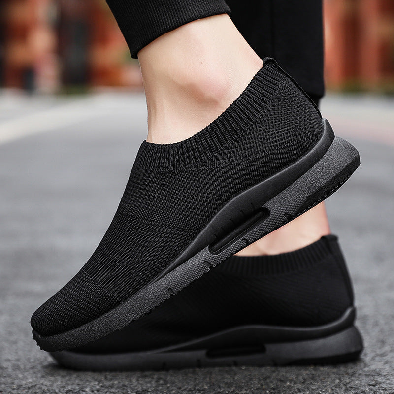 Flying Knit Sneakers Men's Mesh White Shoes Black Casual Sneakers - My Store