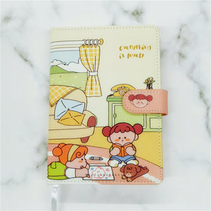 Cute Hand Ledger A5PU Color Page Notepad - My Store