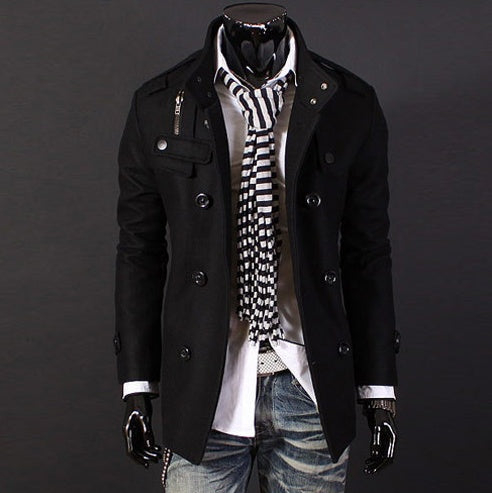 New Fashion Men Woolen Coat - My Store