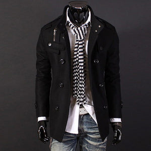 New Fashion Men Woolen Coat - My Store
