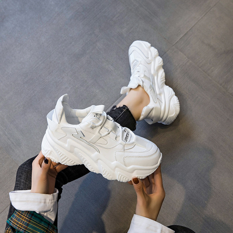 Shoes Women New Thick Soled Women S Shoes Versatile Sports Shoes Black Fashion Net Red Daddy Shoes Spring - My Store