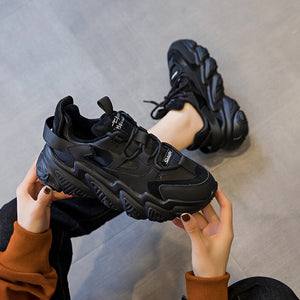 Shoes Women New Thick Soled Women S Shoes Versatile Sports Shoes Black Fashion Net Red Daddy Shoes Spring - My Store