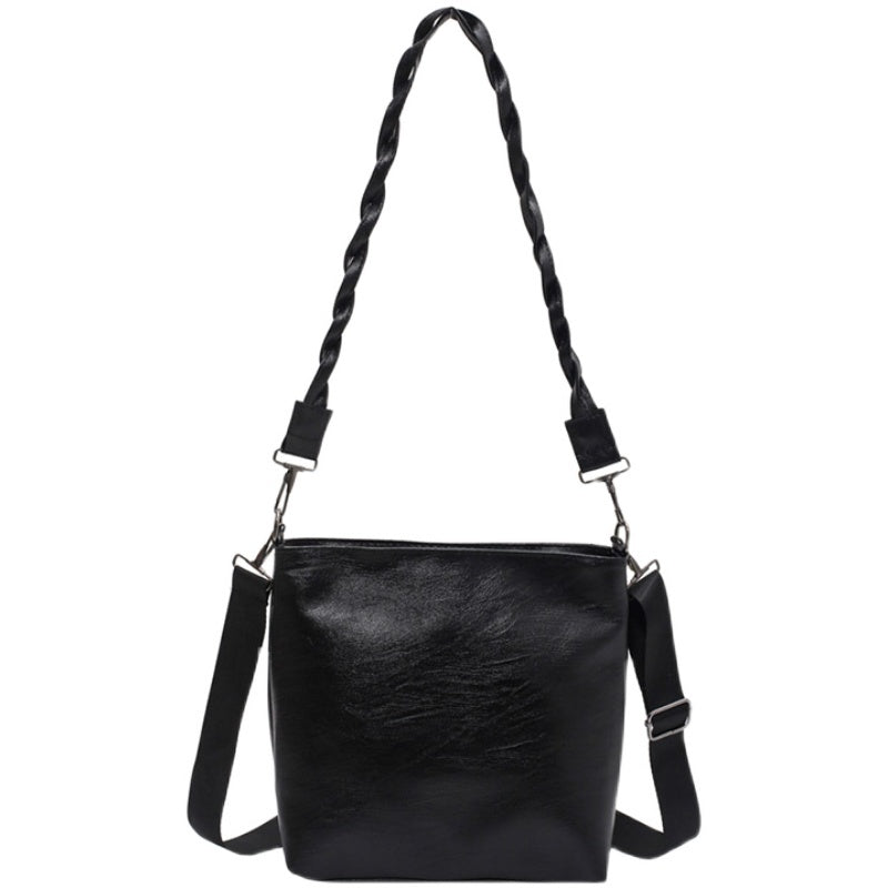 Bag women"s Messenger Bag Large Capacity Single Shoulder Bag New Fashion Versatile Ins Wide Shoulder Strap Small Bucket Bag - My Store