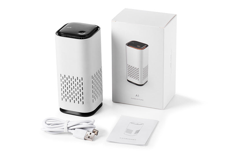 Spring New Arrival Mini Portable Car Air Purifiers With Usb Cable Charging Home Office HEPA Filter Car Air Purifier - My Store