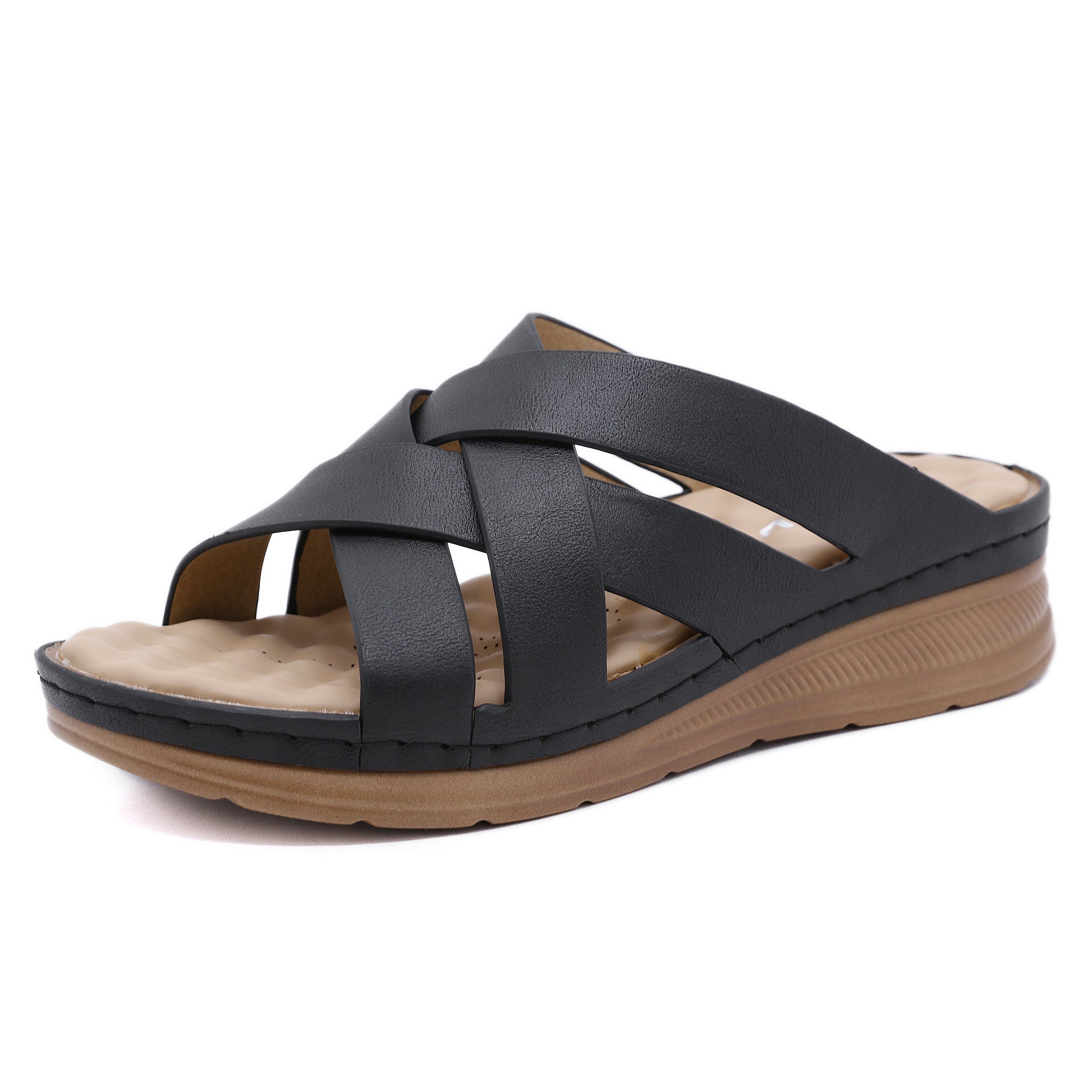 Amazon"s new leisure air cooler cross massage slope heel foreign trade fashion women"s sandals wholesale - My Store