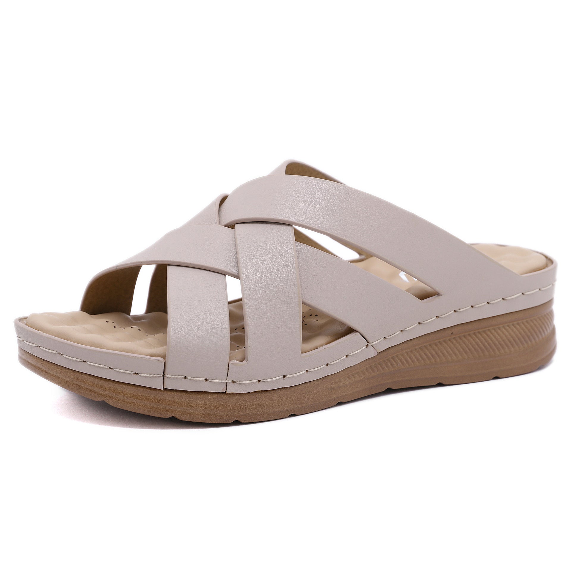 Amazon"s new leisure air cooler cross massage slope heel foreign trade fashion women"s sandals wholesale - My Store