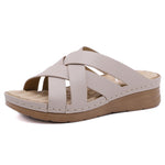 Amazon"s new leisure air cooler cross massage slope heel foreign trade fashion women"s sandals wholesale - My Store