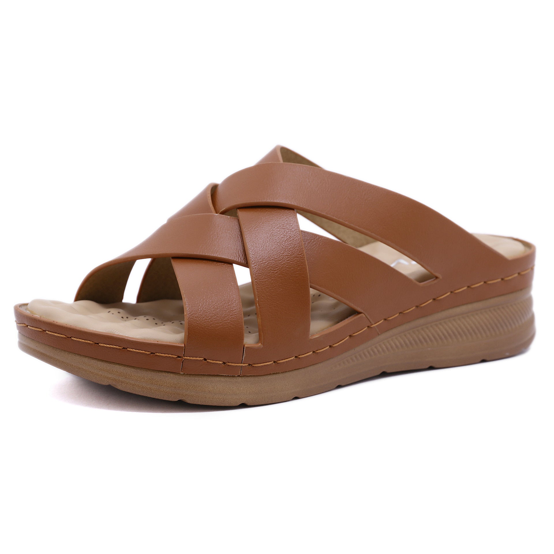 Amazon"s new leisure air cooler cross massage slope heel foreign trade fashion women"s sandals wholesale - My Store
