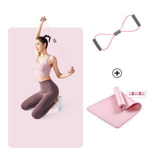 Upright Yoga Mats For Men And Women Yu Ka Thickened Widened And Lengthened Non-slip Yoga Mat Floor Mats Home Dance Three-Piece Set - My Store