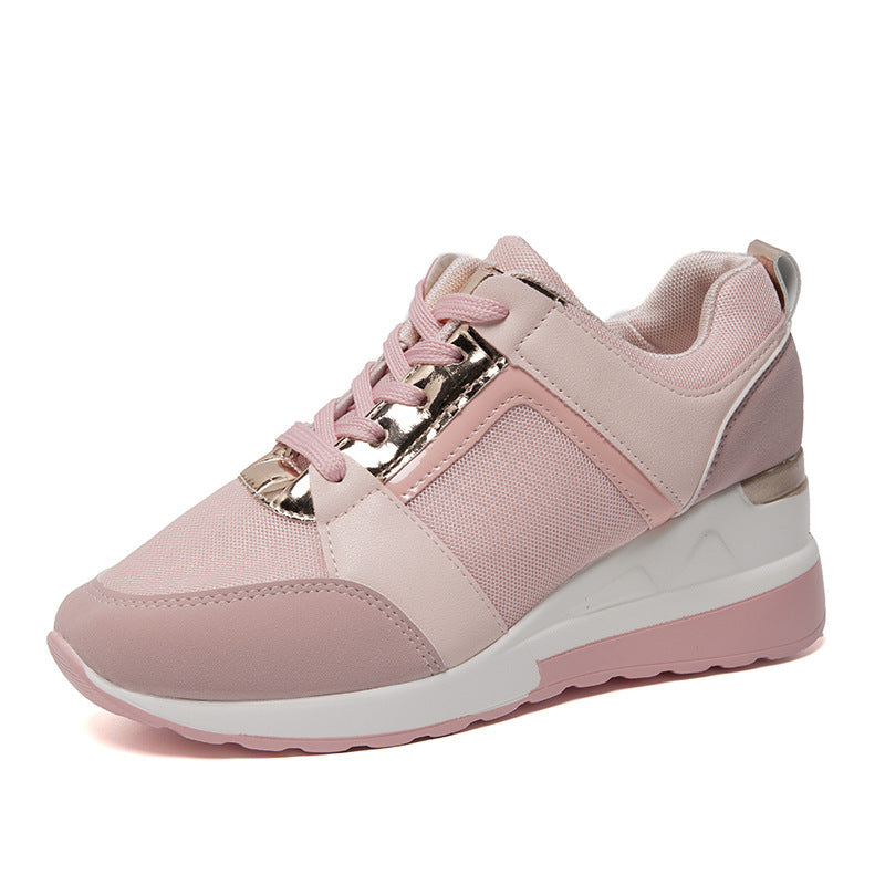 Sneakers Platform Wedge Heel Casual Shoes Lace-up Mesh Sneakers - My Store