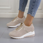 Sneakers Platform Wedge Heel Casual Shoes Lace-up Mesh Sneakers - My Store