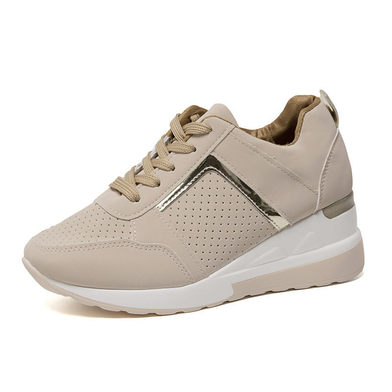 Sneakers Platform Wedge Heel Casual Shoes Lace-up Mesh Sneakers - My Store
