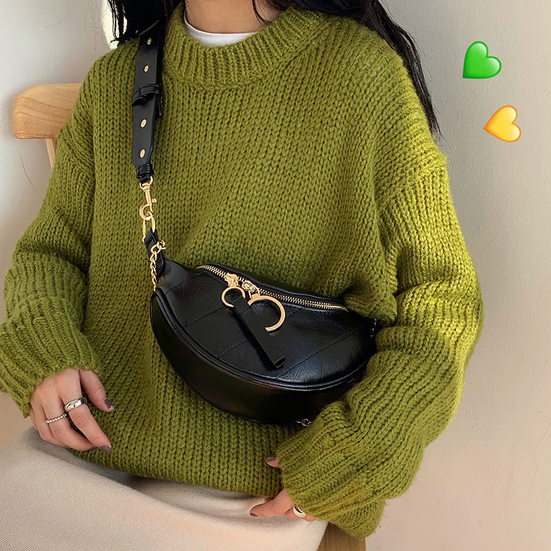 autumn and winter net red new versatile waist bag women"s super hot fashionable chest bag single shoulder Crossbody fashion chain bag - My Store