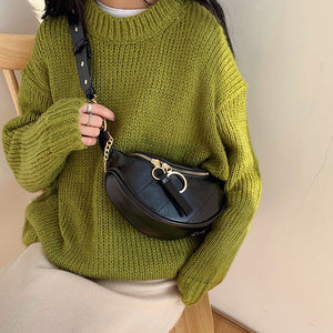 autumn and winter net red new versatile waist bag women"s super hot fashionable chest bag single shoulder Crossbody fashion chain bag - My Store