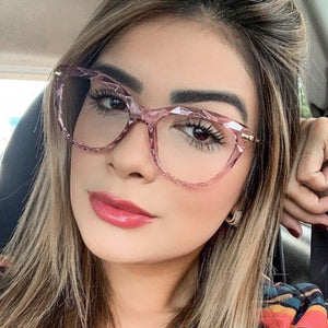 Anti-blue cat eye multi-faceted glasses - My Store