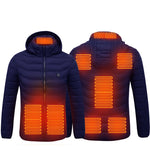 Men Heated Puffer Jacket Electric Heating Coat Insulated Hood Windbreaker 9Heat Zones - My Store