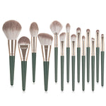 Green Cloud 14 Makeup Brushes Suit - My Store