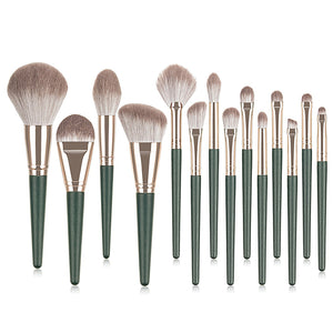 Green Cloud 14 Makeup Brushes Suit - My Store