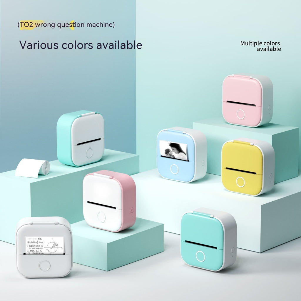 Portable Mini Thermal Label Printer Home Photo Printer Student Wrong Question Printer Bluetooth-compatible Mini Label Printer Price Tag - My Store