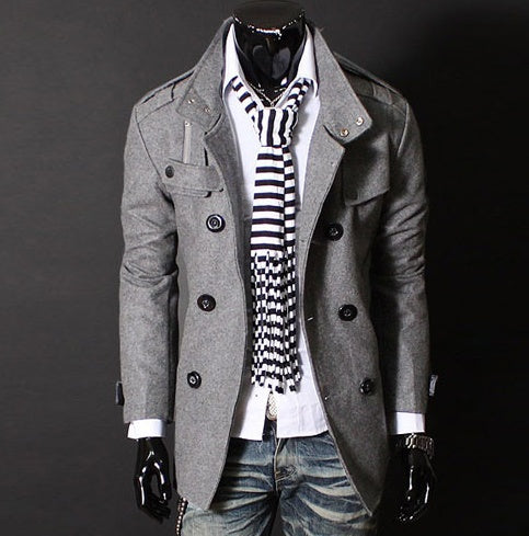 New Fashion Men Woolen Coat - My Store