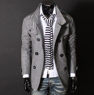 New Fashion Men Woolen Coat - My Store