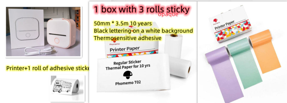 Portable Mini Thermal Label Printer Home Photo Printer Student Wrong Question Printer Bluetooth-compatible Mini Label Printer Price Tag - My Store