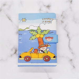 Cute Hand Ledger A5PU Color Page Notepad - My Store