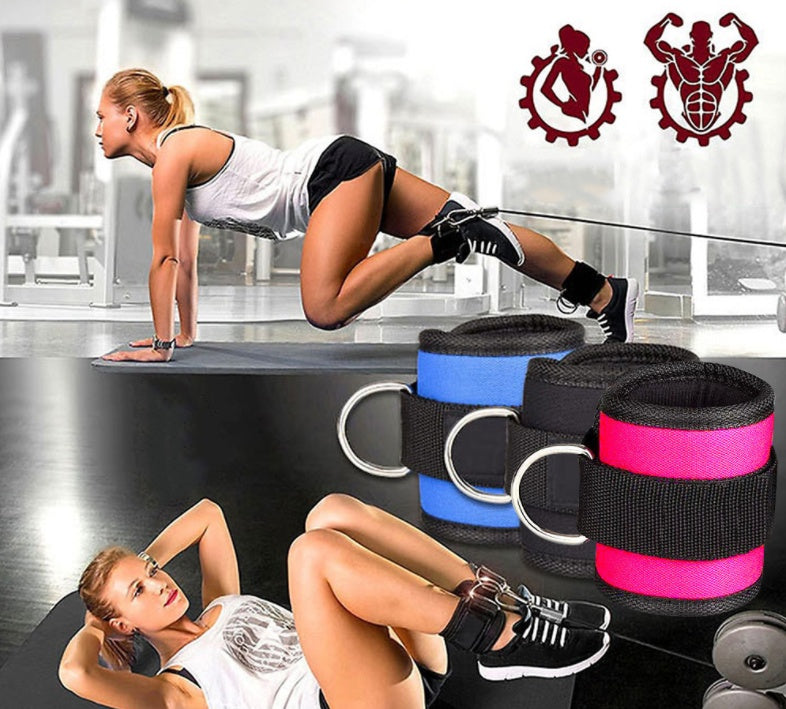 New D-ring Ankle Strap Buckle Adjustable Ankle Weights Gym Leg Ankle Cuffs Power Weight Lifting Fitness Rope 1/2PC - My Store