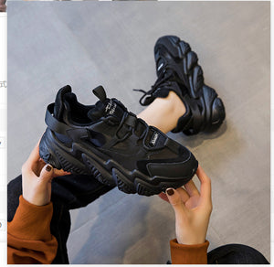 Shoes Women New Thick Soled Women S Shoes Versatile Sports Shoes Black Fashion Net Red Daddy Shoes Spring - My Store