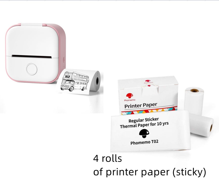 Portable Mini Thermal Label Printer Home Photo Printer Student Wrong Question Printer Bluetooth-compatible Mini Label Printer Price Tag - My Store