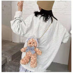 Lace Lolita Bear Plush Toy Bag Women''s Fashion Chain One Shoulder Messenger Bag Cute Cartoon Doll Bag - My Store