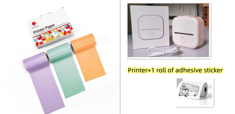 Portable Mini Thermal Label Printer Home Photo Printer Student Wrong Question Printer Bluetooth-compatible Mini Label Printer Price Tag - My Store