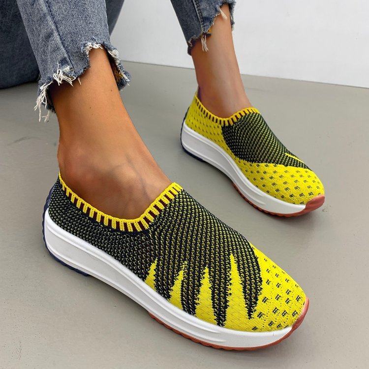 Flyknit Breathable Shoes Wedge Sneakers - My Store