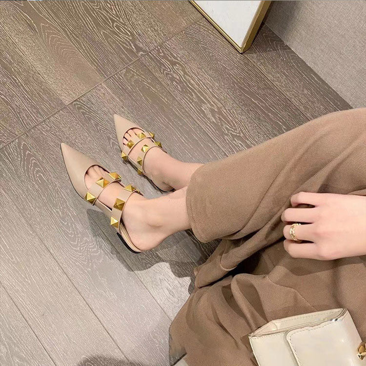 V-home.com Red Packet Head Half Support Willow Nail Sandals Women''s New Fashion - My Store