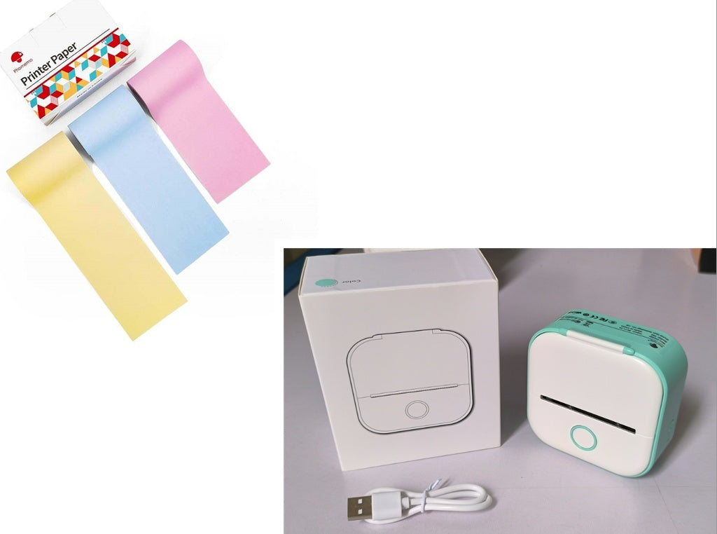 Portable Mini Thermal Label Printer Home Photo Printer Student Wrong Question Printer Bluetooth-compatible Mini Label Printer Price Tag - My Store