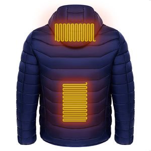 Men Heated Puffer Jacket Electric Heating Coat Insulated Hood Windbreaker 9Heat Zones - My Store