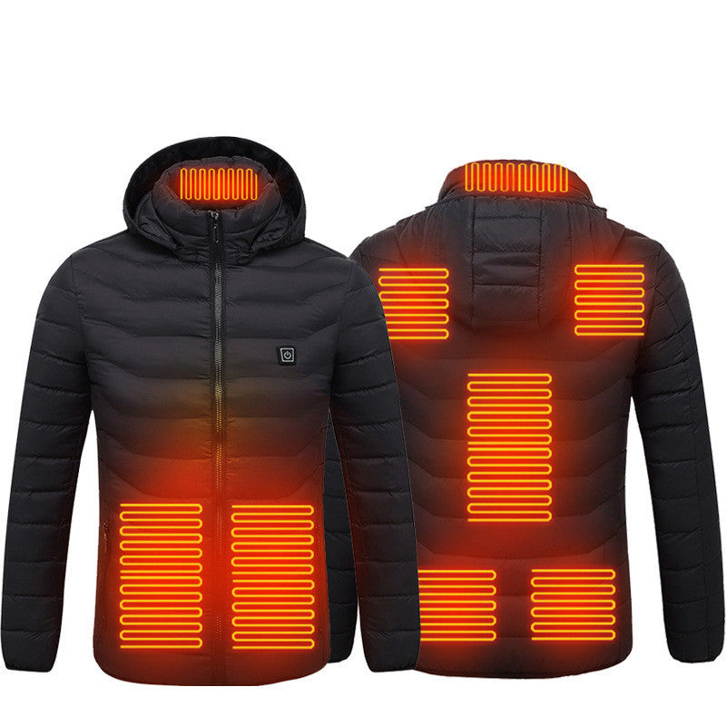 Men Heated Puffer Jacket Electric Heating Coat Insulated Hood Windbreaker 9Heat Zones - My Store