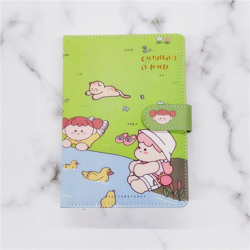 Cute Hand Ledger A5PU Color Page Notepad - My Store