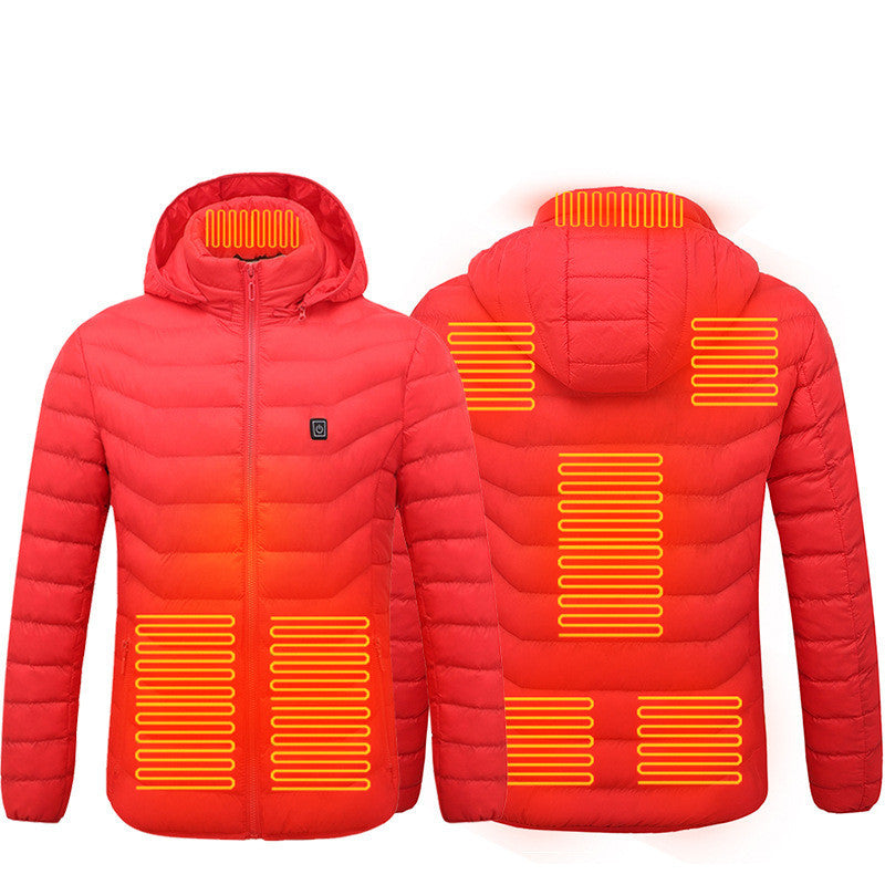 Men Heated Puffer Jacket Electric Heating Coat Insulated Hood Windbreaker 9Heat Zones - My Store