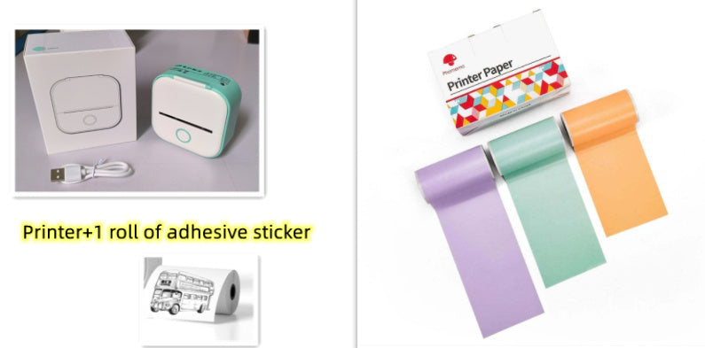 Portable Mini Thermal Label Printer Home Photo Printer Student Wrong Question Printer Bluetooth-compatible Mini Label Printer Price Tag - My Store