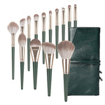 Green Cloud 14 Makeup Brushes Suit - My Store