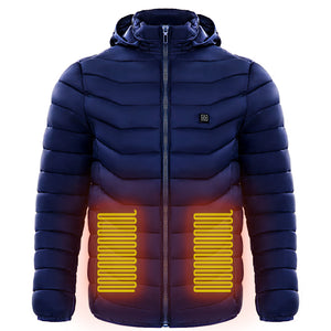 Men Heated Puffer Jacket Electric Heating Coat Insulated Hood Windbreaker 9Heat Zones - My Store