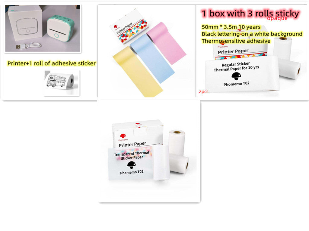 Portable Mini Thermal Label Printer Home Photo Printer Student Wrong Question Printer Bluetooth-compatible Mini Label Printer Price Tag - My Store