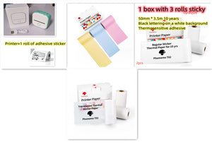 Portable Mini Thermal Label Printer Home Photo Printer Student Wrong Question Printer Bluetooth-compatible Mini Label Printer Price Tag - My Store
