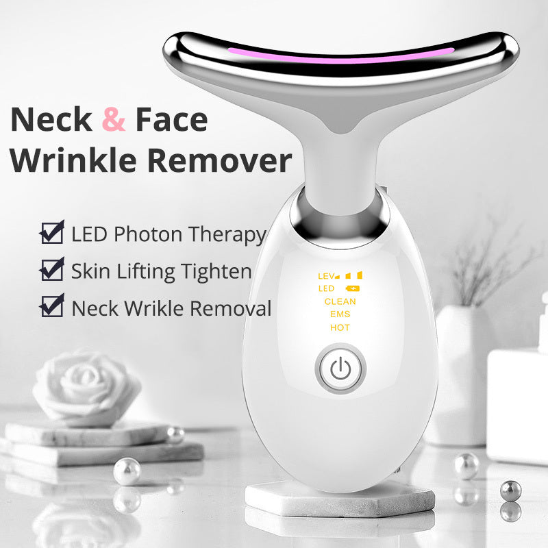 EMS Thermal Neck Lifting And Tighten Massager Electric Microcurrent Wrinkle Remover - My Store