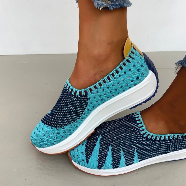 Flyknit Breathable Shoes Wedge Sneakers - My Store