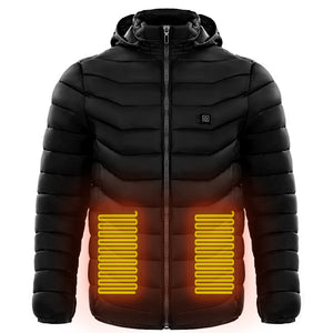 Men Heated Puffer Jacket Electric Heating Coat Insulated Hood Windbreaker 9Heat Zones - My Store