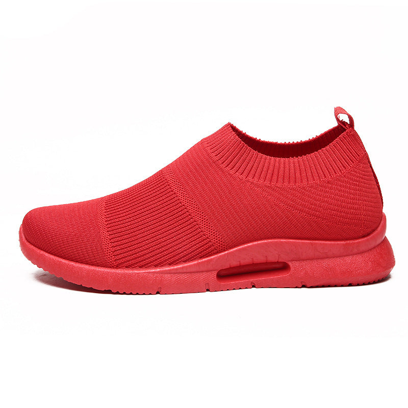 Flying Knit Sneakers Men's Mesh White Shoes Black Casual Sneakers - My Store