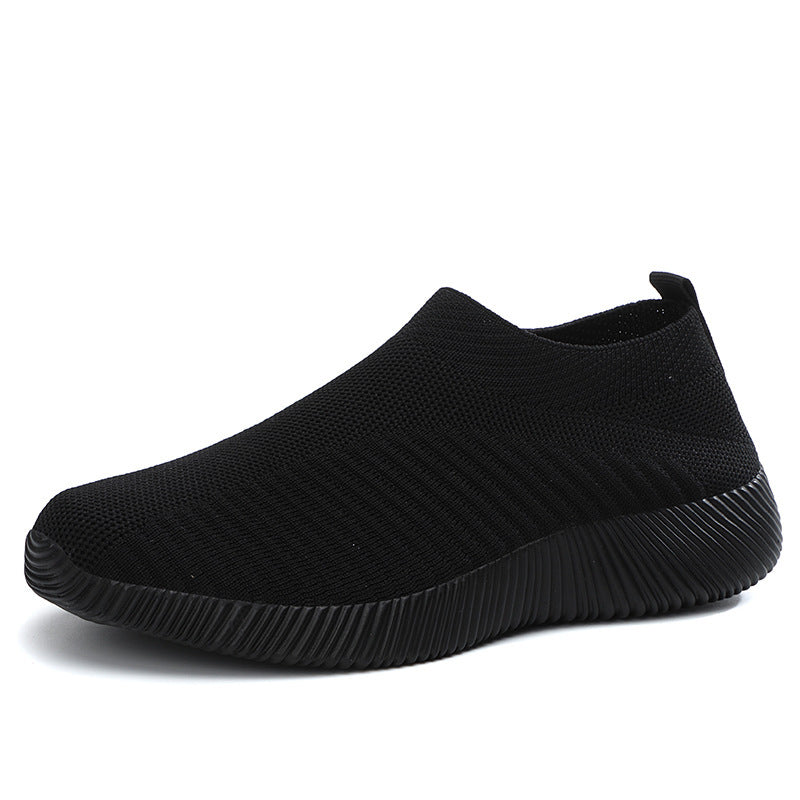 Flying Knit Sneakers Men's Mesh White Shoes Black Casual Sneakers - My Store